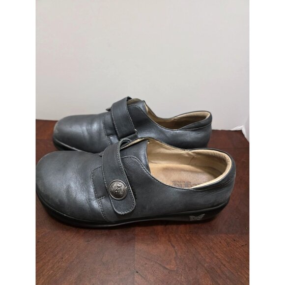 Alegria Paloma Women's Leather Slip-On Shoes Size 41 Adjustable Strap Button Acc - Picture 4 of 11